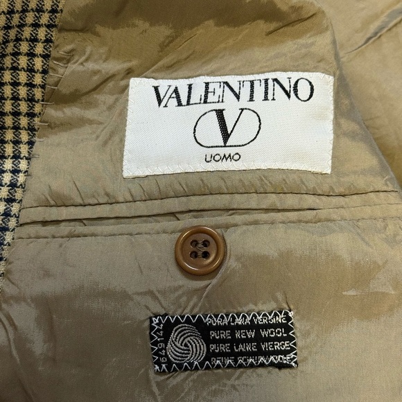 Vintage Valentino Uomo Men's Pure Wool Houndstooth Single Breasted Blazer Sz.40 - Picture 3 of 5
